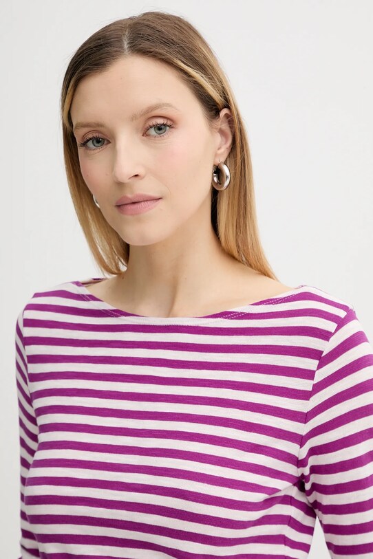 Marc O'Polo longsleeve bawełniany fioletowy 506219652597