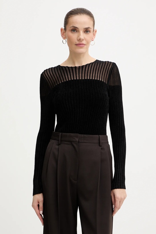 Guess bluzka welurowa ROWENA casual czarny W5BR62.Z0890