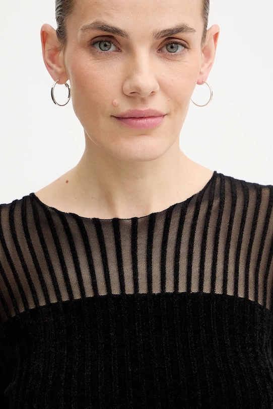 Guess bluzka welurowa ROWENA czarny W5BR62.Z0890