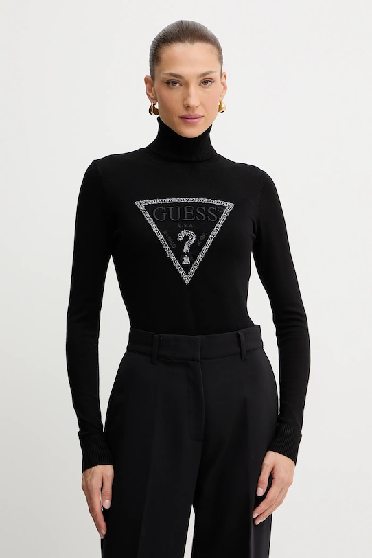 Guess sweter MELANIE aplikacja czarny W5BR39.Z2NQ2