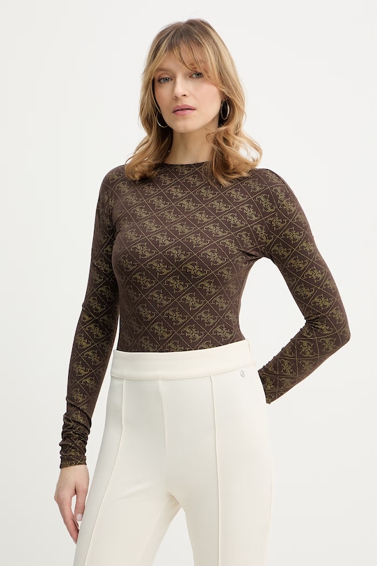 Body Guess TEODORA slim hnědá W5BP09.K68D2