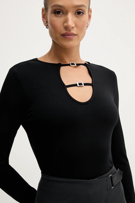 Μπλουζάκι Sisley slim μαύρο 374SL108A