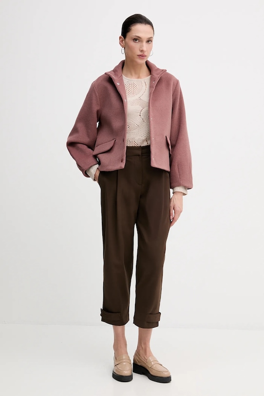Pulover Sisley 3IIDL107T bež AW25