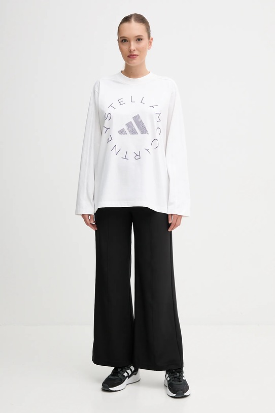 adidas by Stella McCartney longsleeve bawełniany JM3680 biały AW25