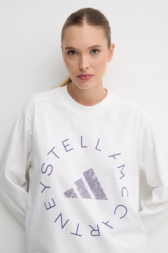adidas by Stella McCartney longsleeve din bumbac alb JM3680