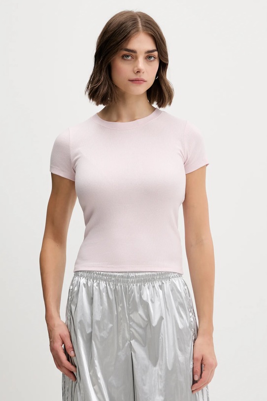 Hollister Co. t-shirt z elastanem różowy KI339.5203.601