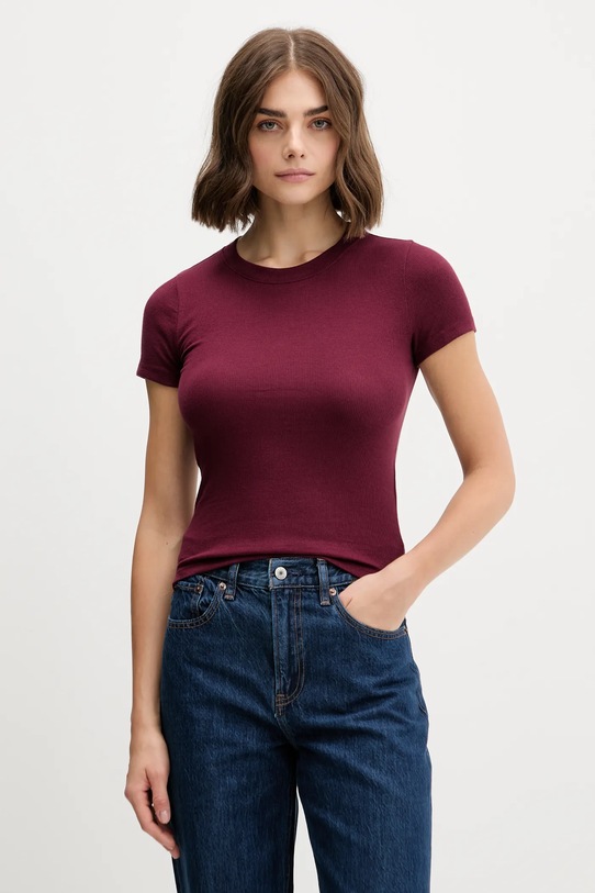 Hollister Co. t-shirt z elastanem bordowy KI339.5204.520