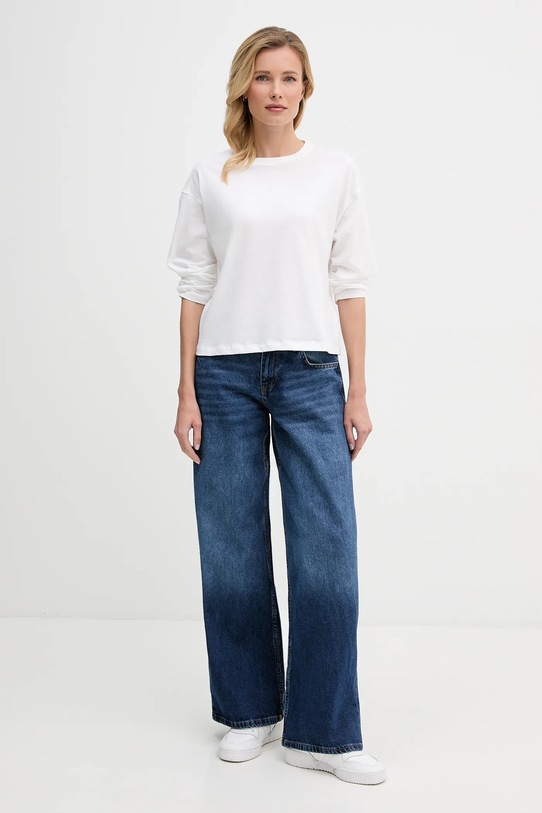 Tommy Hilfiger longsleeve din bumbac UW0UW06240 alb AW25