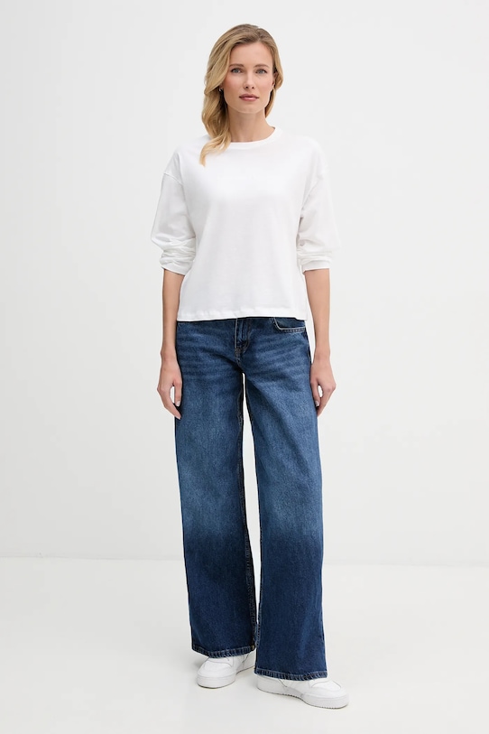 Tommy Hilfiger top a maniche lunghe in cotone UW0UW06240 bianco AW25