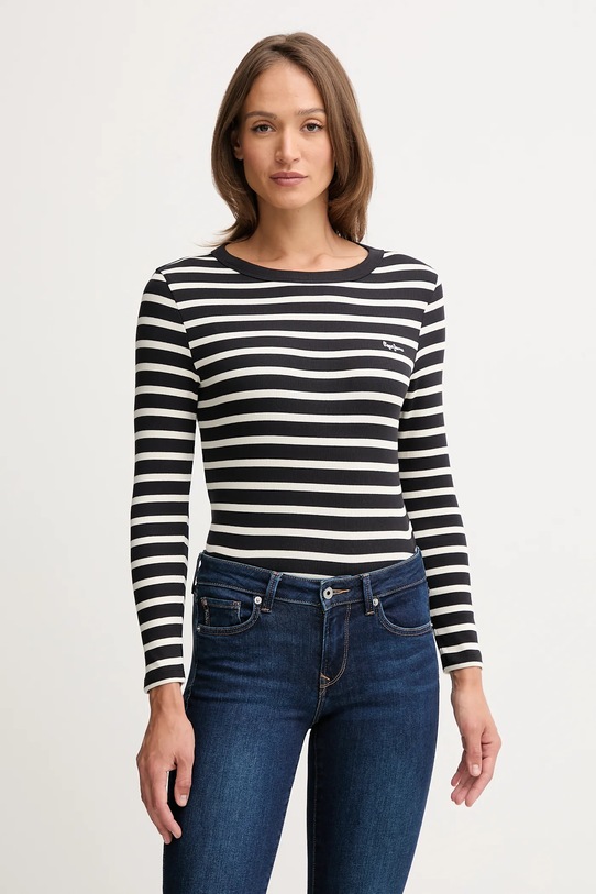 Pepe Jeans longsleeve curele negru PL5000037