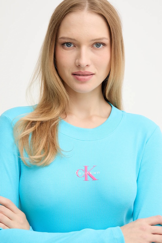 Calvin Klein Jeans longsleeve turkusowy LV047A803G