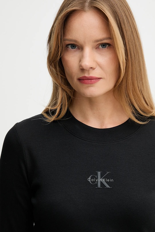 Блуза с дълги ръкави Calvin Klein Jeans черен LV047A803G