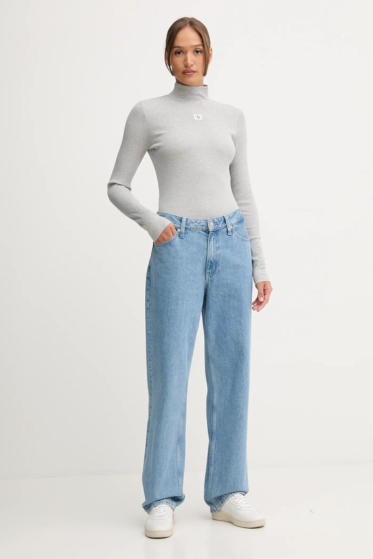 Calvin Klein Jeans longsleeve LV047D203G szary AW25