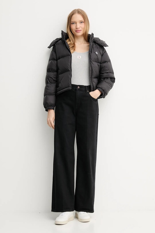 Tričko s dlhým rukávom Calvin Klein Jeans LV047D218G sivá AW25
