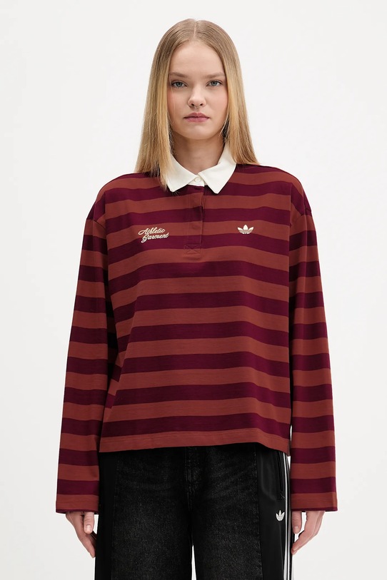 Одежда Хлопковый лонгслив adidas Originals LS GFX POLO KF2323 красный