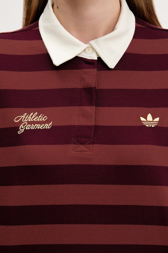 Хлопковый лонгслив adidas Originals LS GFX POLO KF2323 красный
