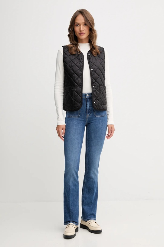 Bavlněné tričko s dlouhým rukávem Tommy Hilfiger WW0WW47307 béžová AW25