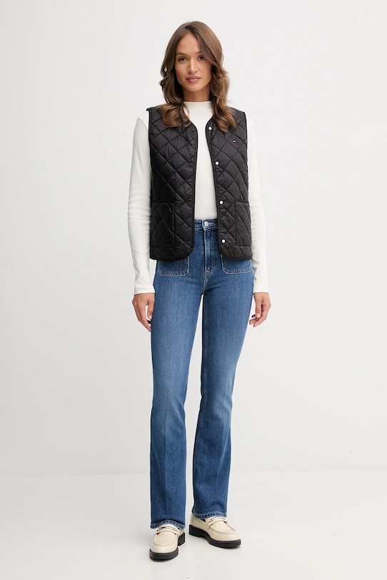 Памучна блуза с дълги ръкави Tommy Hilfiger WW0WW47307 бежов AW25