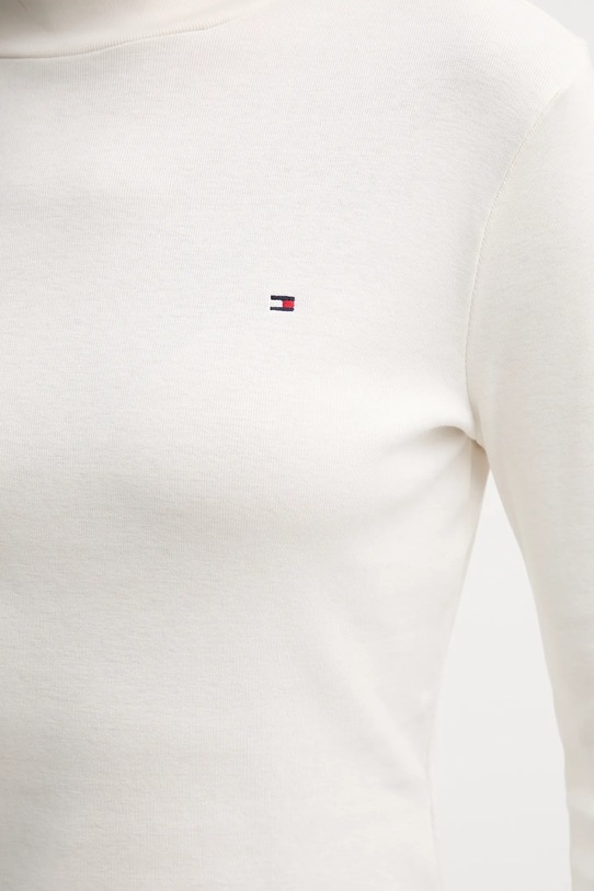 Памучна блуза с дълги ръкави Tommy Hilfiger WW0WW47307 бежов