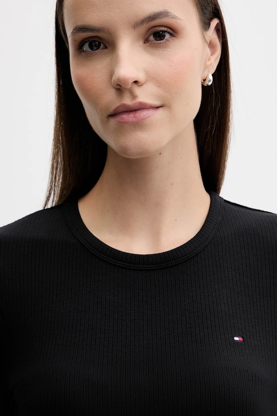 Μπλουζάκι Tommy Hilfiger μαύρο WW0WW47308