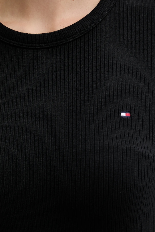 Μπλουζάκι Tommy Hilfiger WW0WW47308 μαύρο