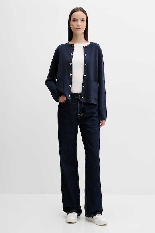 Tričko s dlouhým rukávem Tommy Hilfiger WW0WW47309 béžová AW25