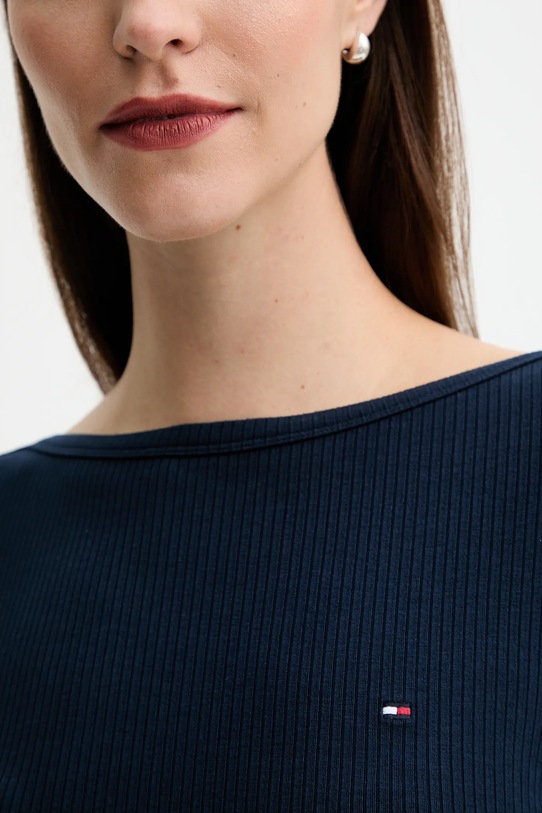 Tričko s dlouhým rukávem Tommy Hilfiger WW0WW47309 námořnická modř