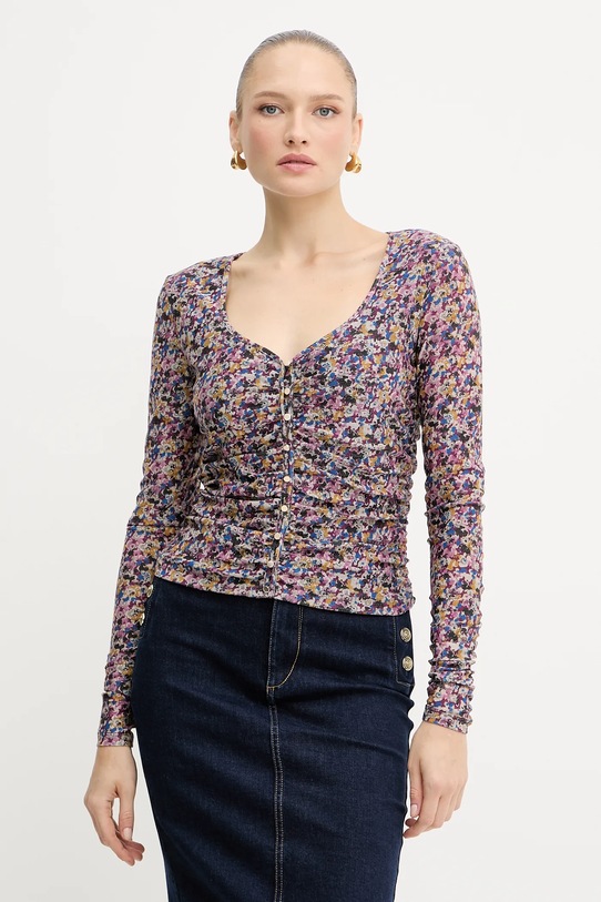 Blúzka Liu Jo slim fialová MF5081.J3821