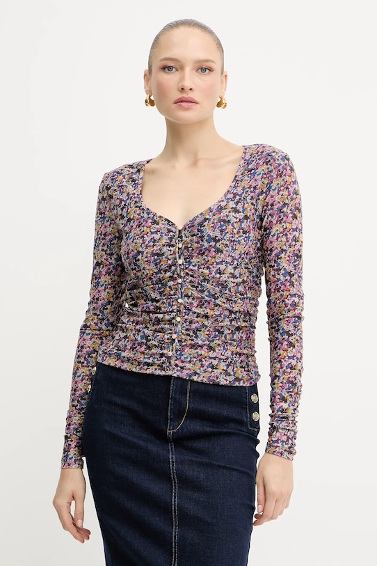 Μπλουζάκι Liu Jo μακρύ μωβ MF5081.J3821