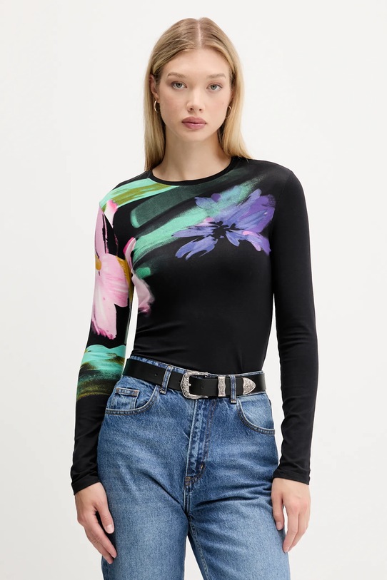 Desigual longsleeve LENA wzorzyste czarny 25WWTK32