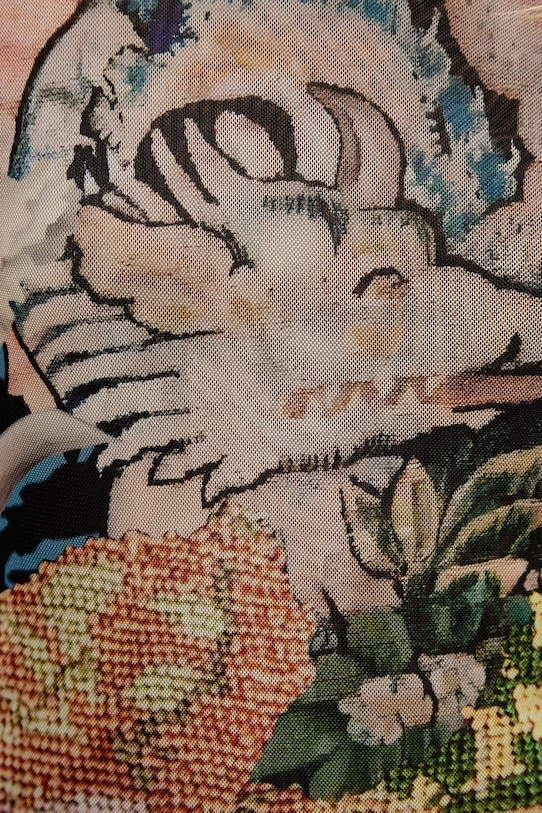 Tričko s dlouhým rukávem Desigual DRAGON LACROIX 25WWTK39 černá