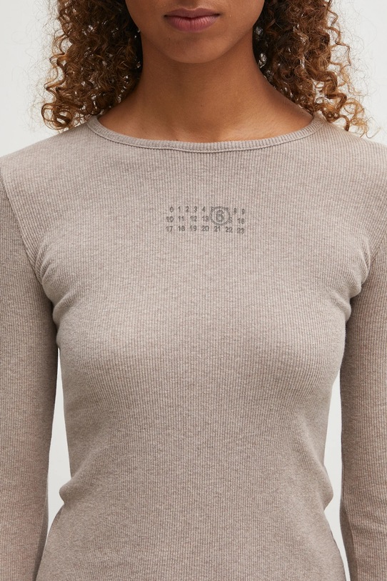 MM6 Maison Margiela longsleeve z domieszką wełny beżowy S52NH0029.M20122.809