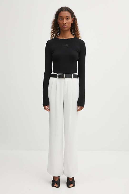 MM6 Maison Margiela longsleeve con aggiunta di cotone S52NH0029.M20122.900 nero