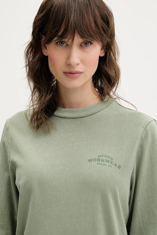 Dickies longsleeve bawełniany zielony DK0A87Q6