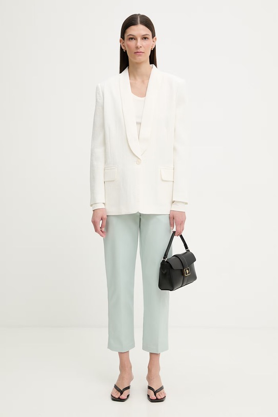 Calvin Klein tričko s dlhým rukávom dámske s modalom LV044D235G béžová SS26