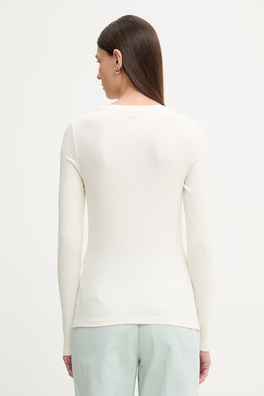 Oblečenie Calvin Klein tričko s dlhým rukávom dámske s modalom LV044D235G béžová