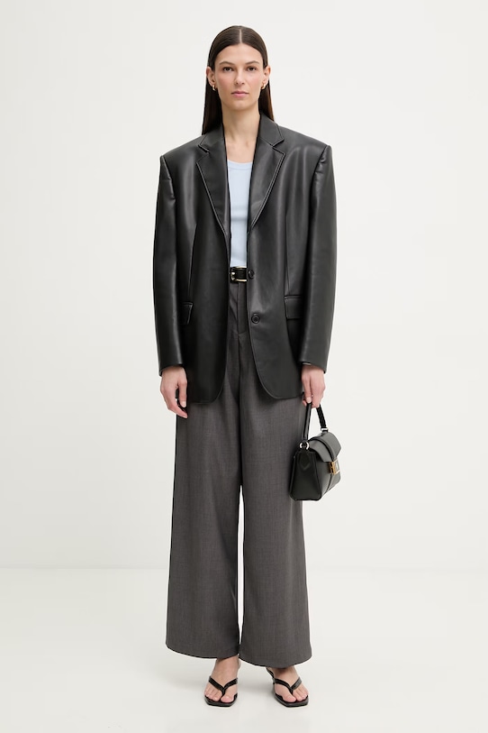 Calvin Klein tričko s dlhým rukávom dámske s modalom LV044D235G modrá SS26