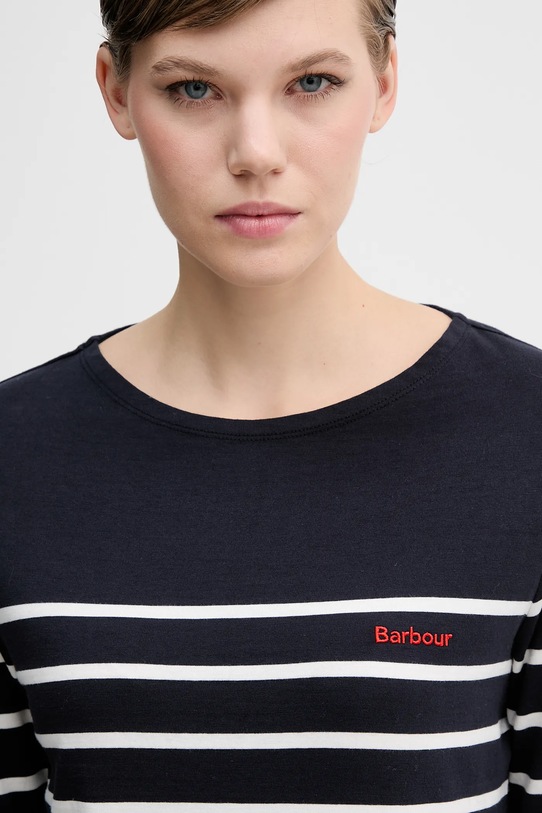 Памучна блуза с дълги ръкави Barbour BRADLEY тъмносин LML0892