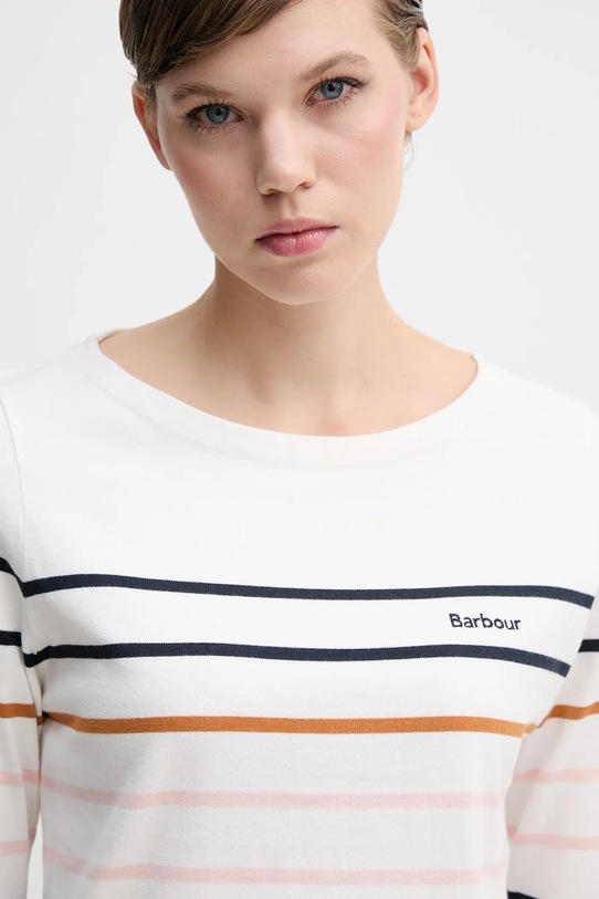 Barbour longsleeve bawełniany HAWKINS beżowy LML0894