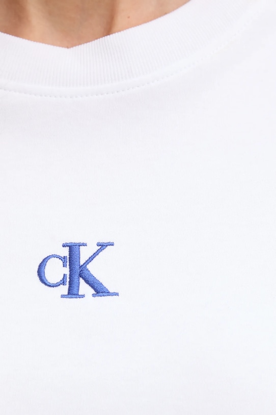 Calvin Klein Jeans longsleeve bawełniany LV047D223G biały