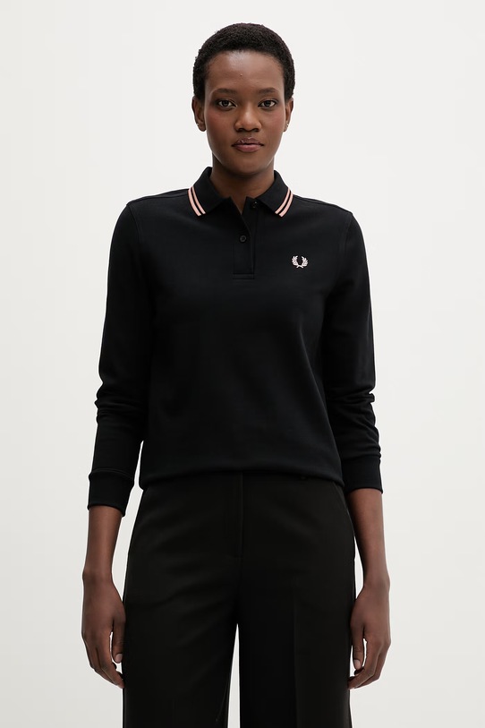 Fred Perry longsleeve bawełniany bawełna czarny G3636