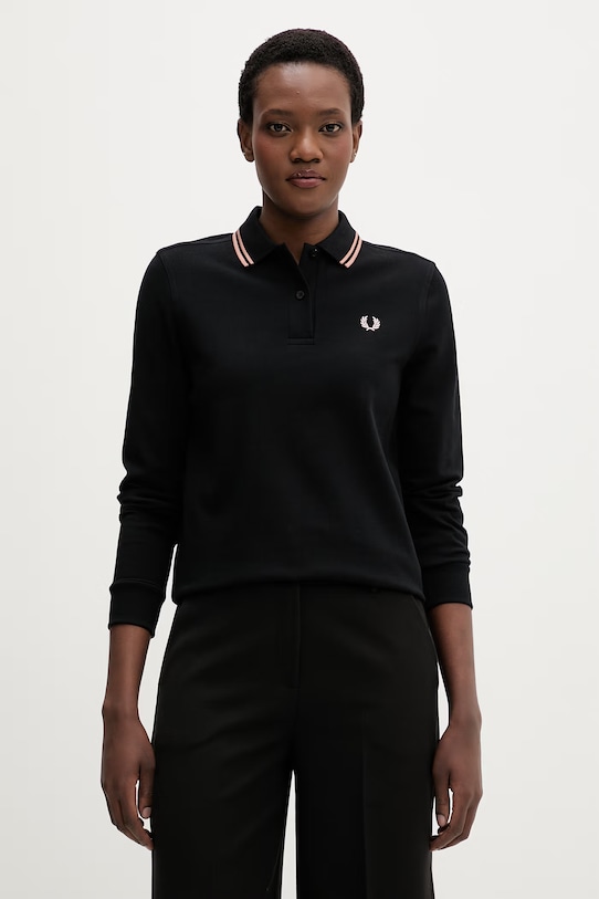 Fred Perry longsleeve bawełniany bawełna czarny G3636