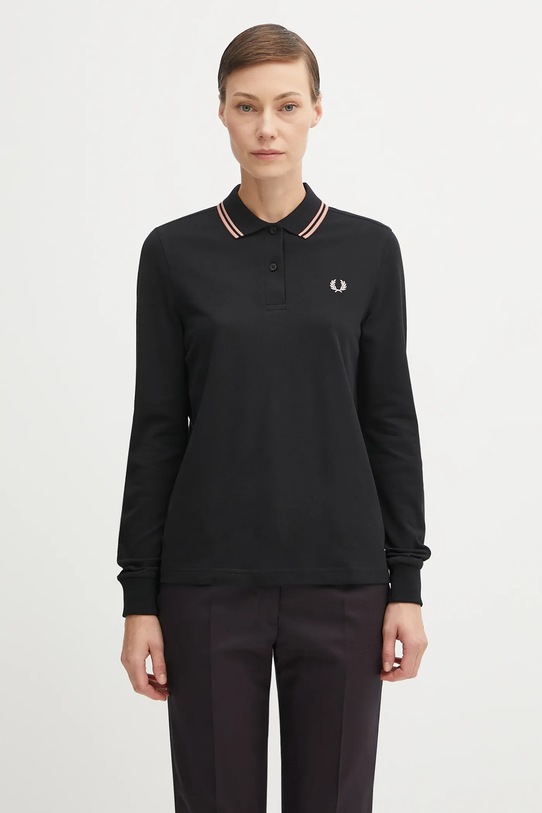 Fred Perry longsleeve bawełniany bawełna czarny G3636