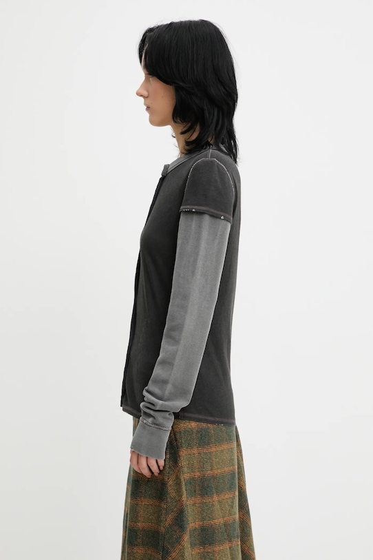 Pamučna majica dugih rukava Our Legacy Heat W4256HF crna AW25