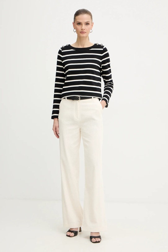 Morgan longsleeve bawełniany TBATO czarny AW25