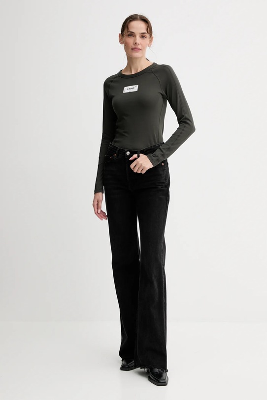 G-Star longsleeve din bumbac D27740.D961 verde AW25