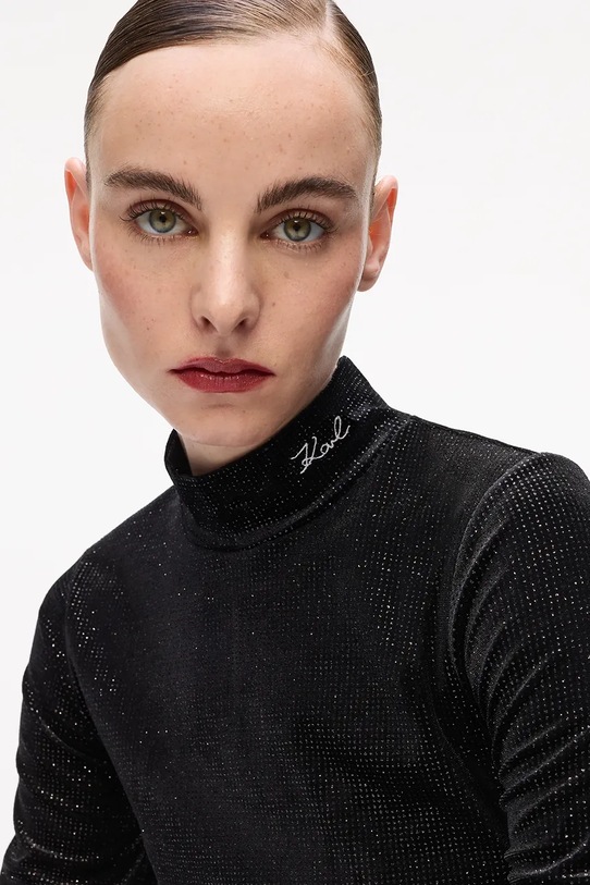 Îmbrăcăminte Karl Lagerfeld longsleeve A4W17047 negru