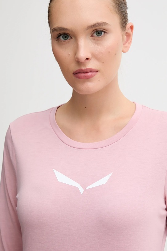 Salewa longsleeve sportowy Eagle Solidlogo Dry różowy 00.0000029130