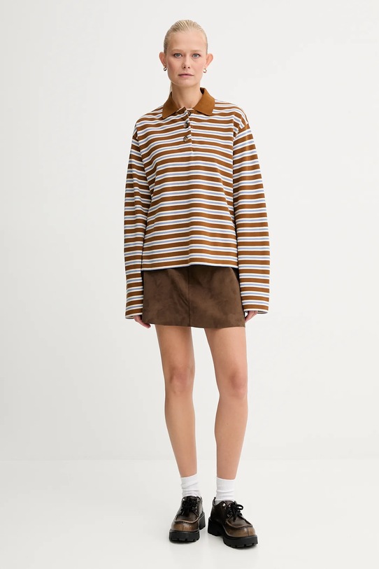 Marc O'Polo longsleeve bawełniany 5000007070 brązowy AW25