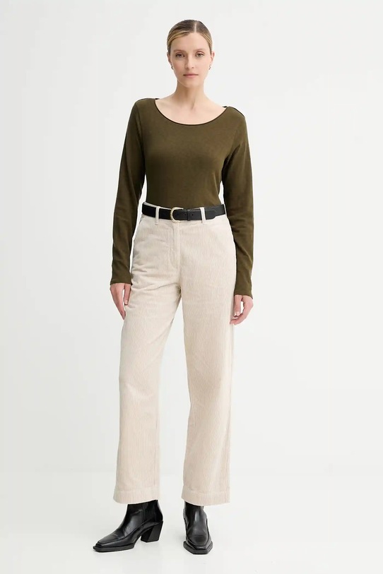 Marc O'Polo longsleeve bawełniany 5000007381 zielony AW25